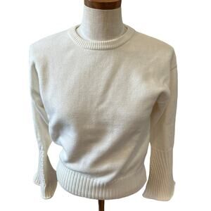 JOA Revolve Bell sleeve crewneck sweater Winter White XS